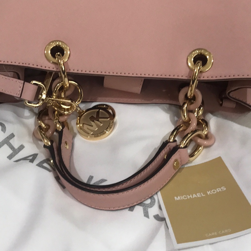 NWOT Michael Kors satchel chain handle gold blush - Picture 7 of 8